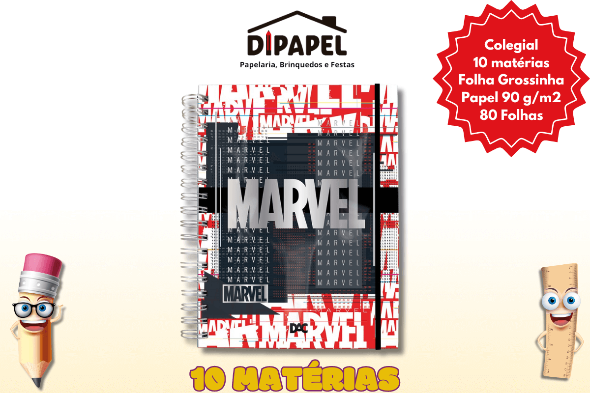 Caderno Smart Colegial Marvel