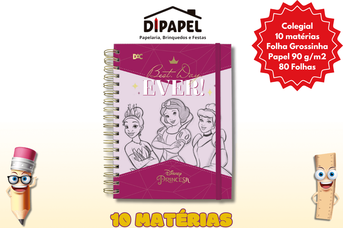 Caderno Smart Colegial Princesas