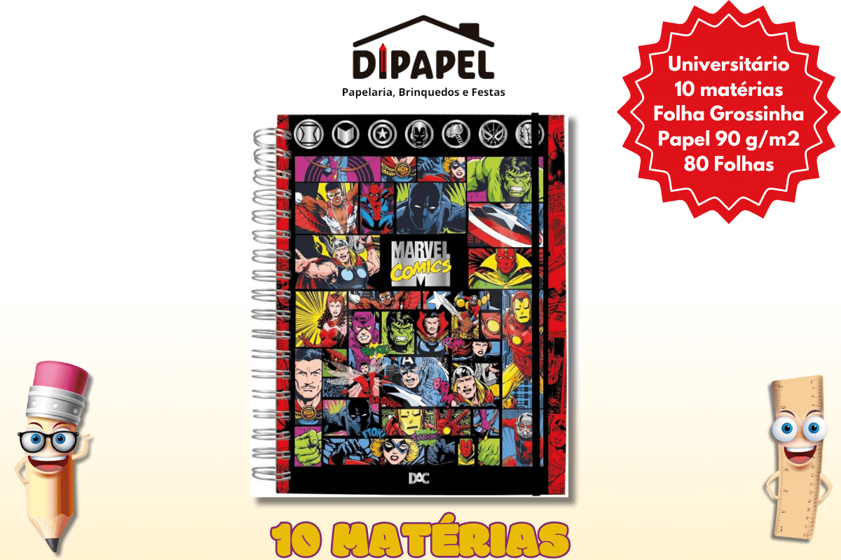 Caderno Smart Universitário Marvel Comics