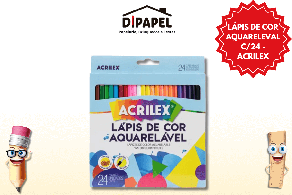 Lápis de Cor Aquarelável C/24 - Acrilex