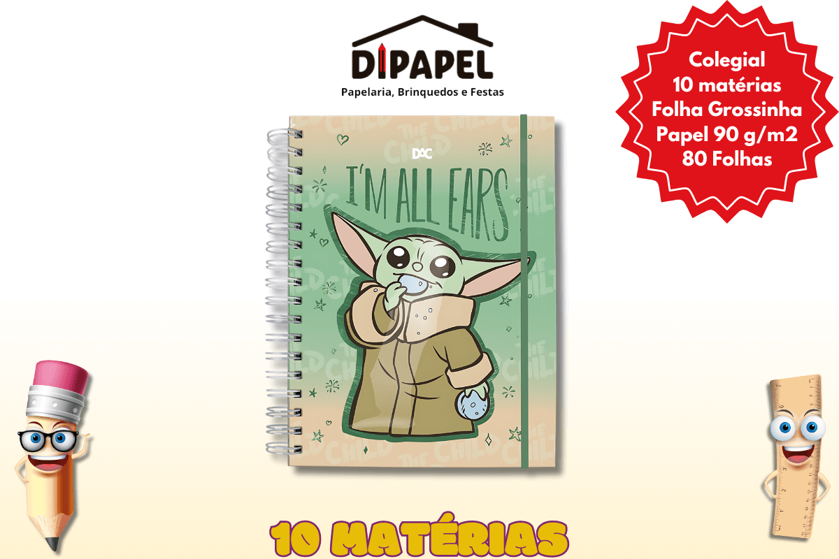 Caderno Smart Colegial Baby Yoda