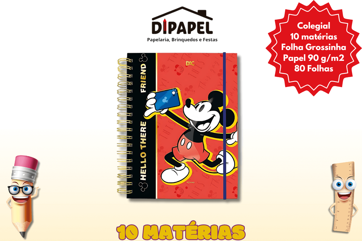 Caderno Smart Colegial Mickey