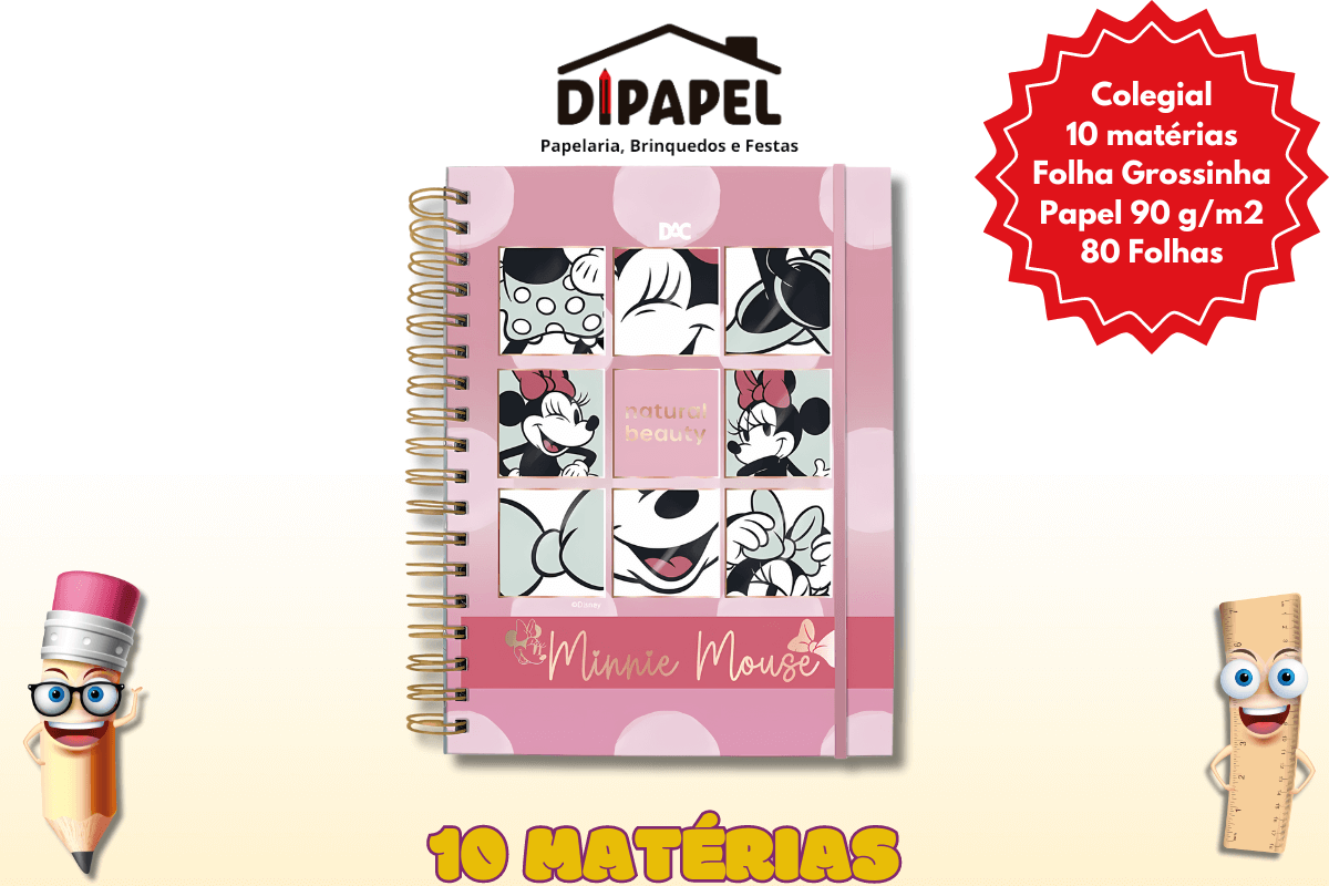 Caderno Smart Colegial Minnie