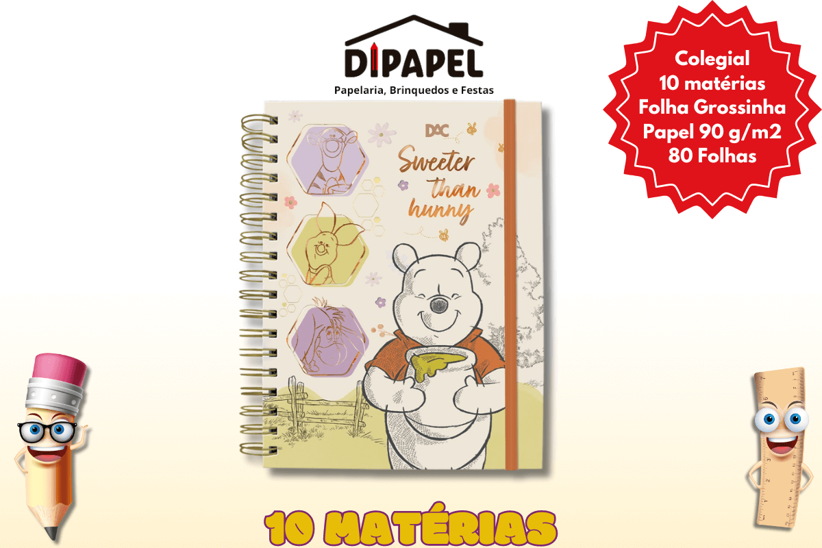 Caderno Smart Colegial Ursinho Pooh