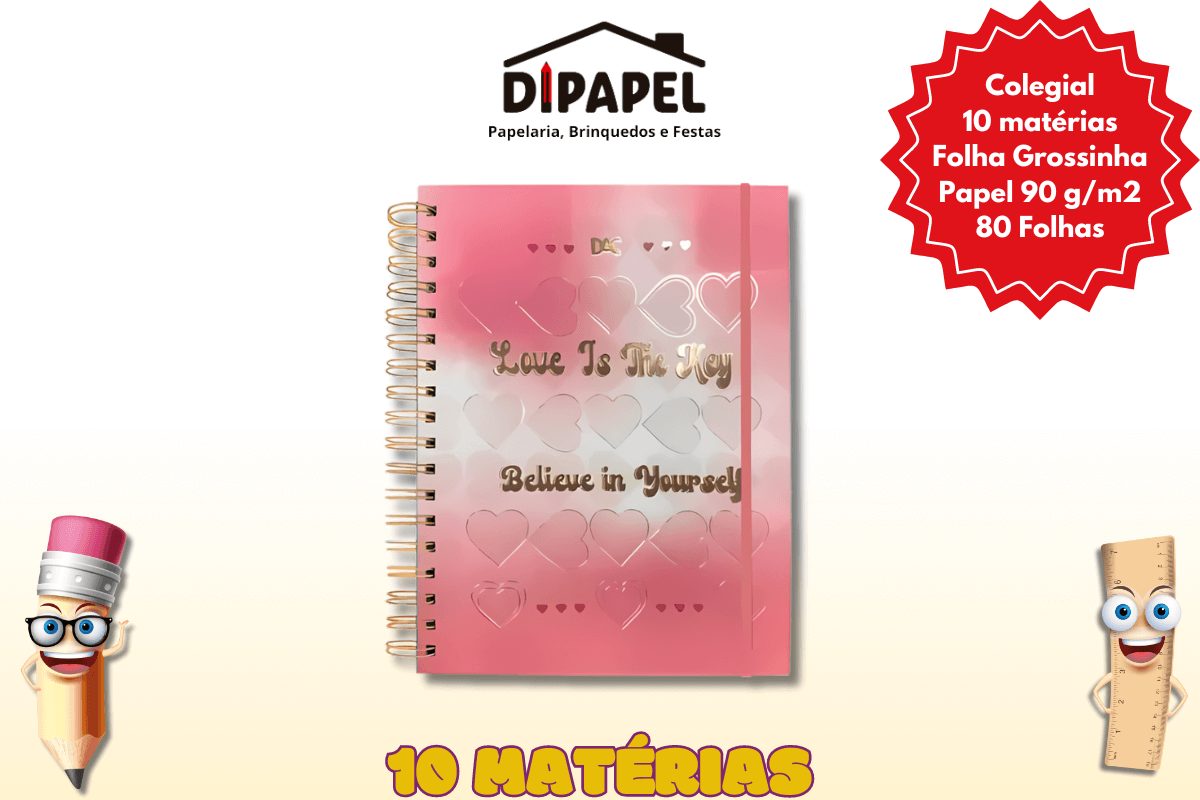 Caderno Smart Colegial Milky