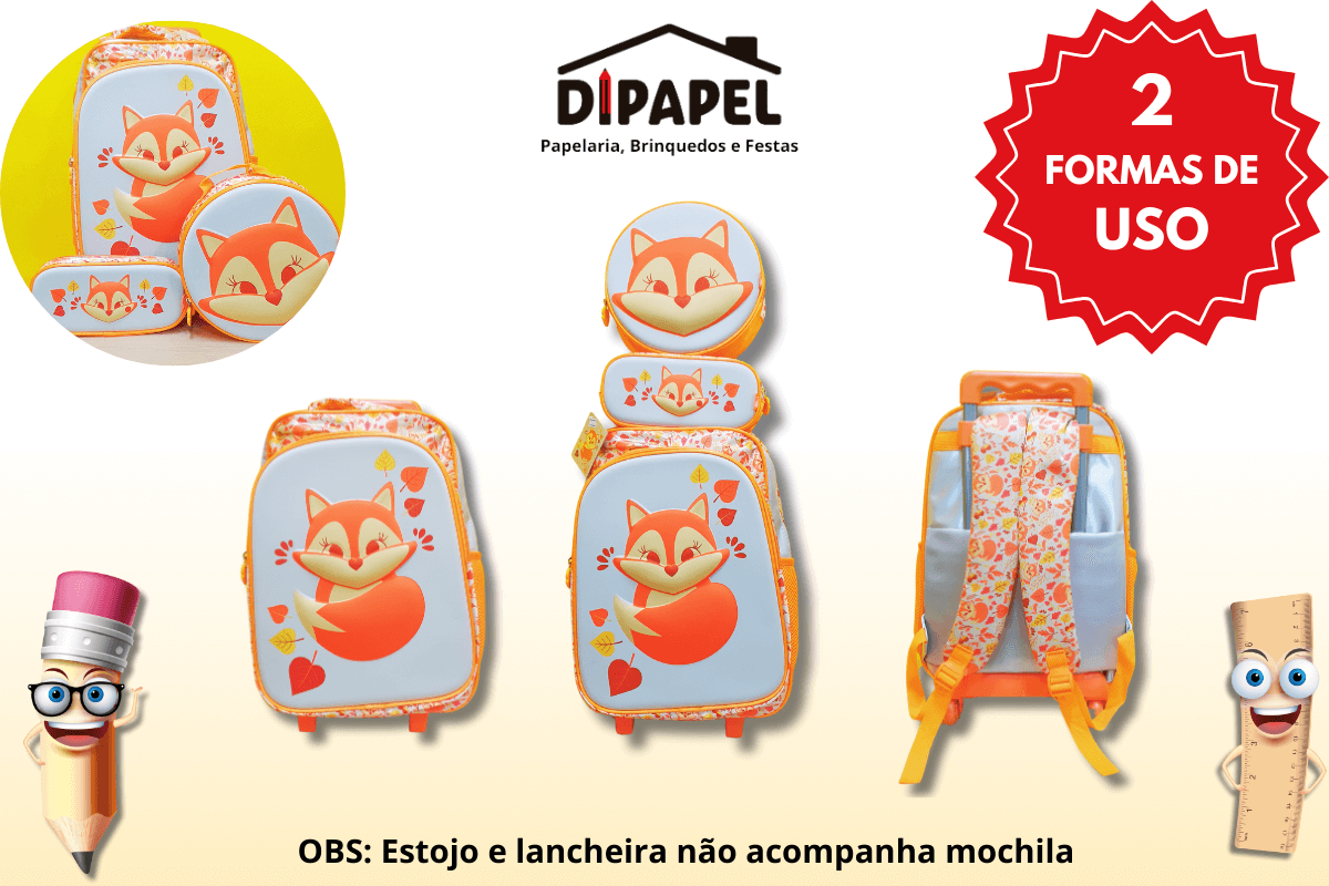 Mochila de rodinha Raposa- Yins