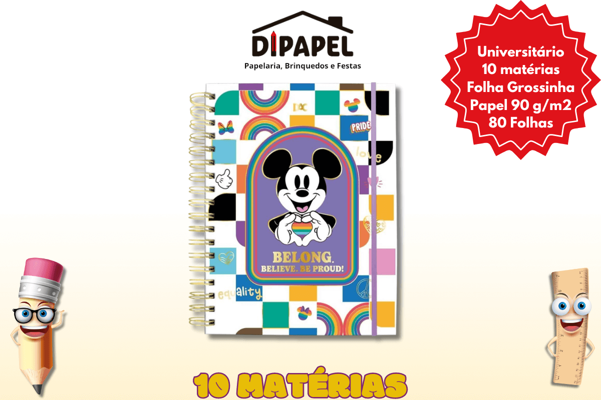 Caderno Smart Universitário Mikey Pride