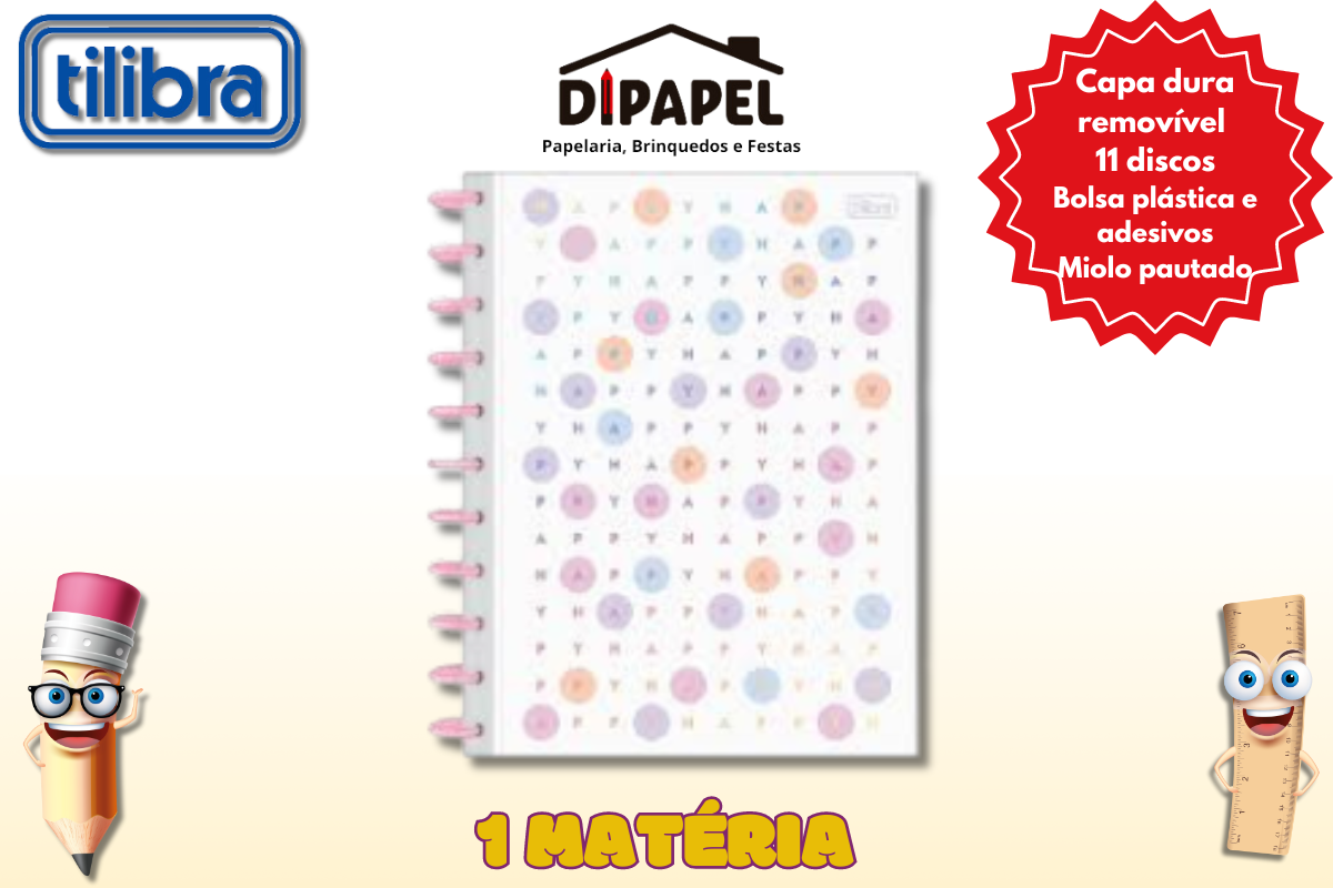 Caderno Tilidisco Happy 1M - Tilibra