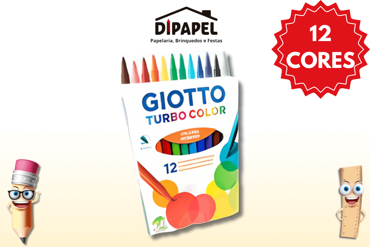 Canetas Hidrográficas Giotto Turbo Colors 12 cores - Fila