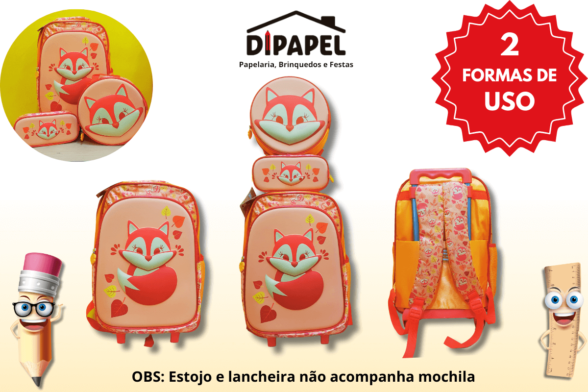 Mochila de rodinha Raposa- Yins